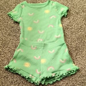 Ribbed Two Piece Onesie And Shorts Outfit